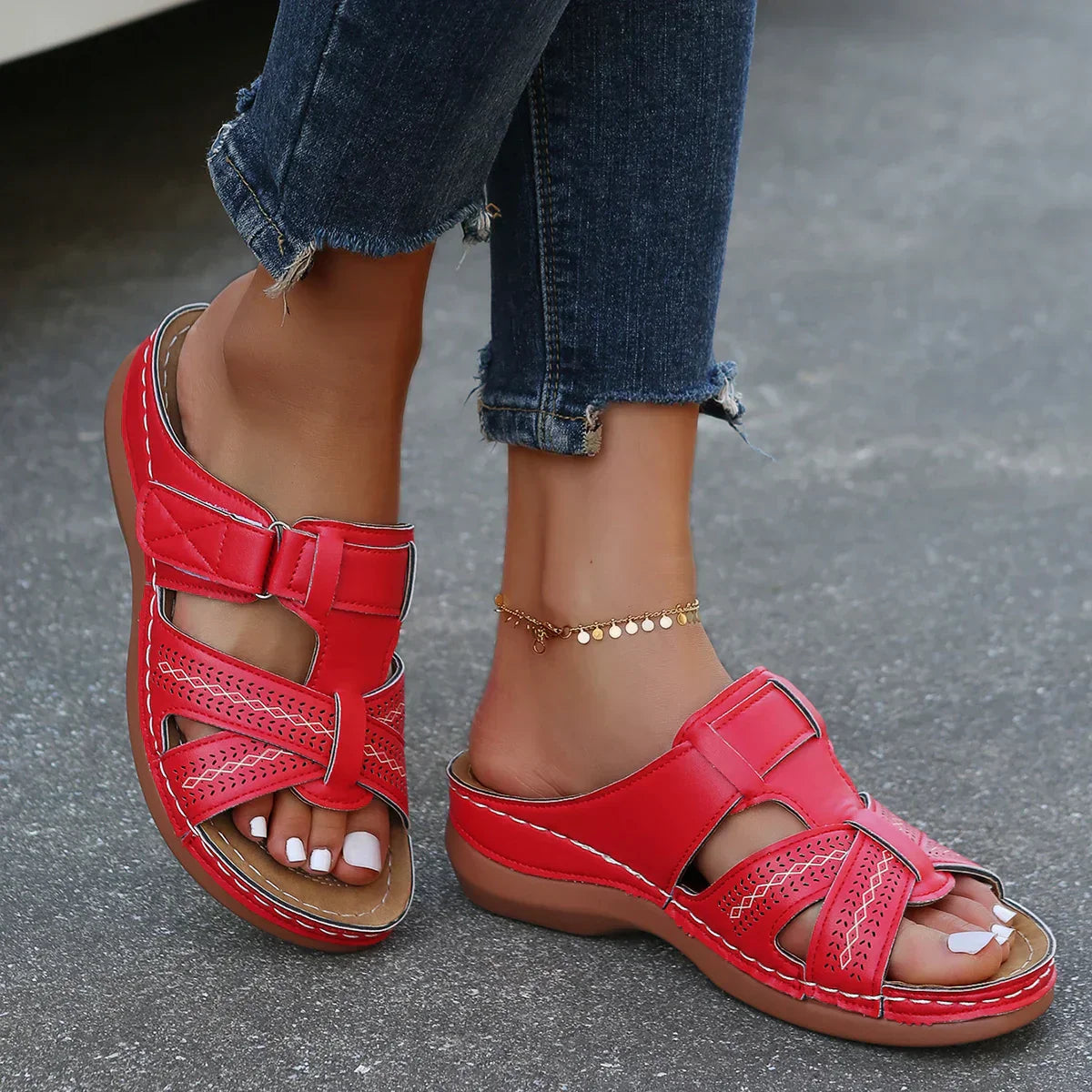 Julia | Sandales confortables en cuir pour femmes
